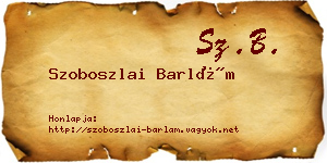 Szoboszlai Barlám névjegykártya
